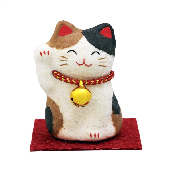 ちぎり和紙にっこり 招き猫(ミニ) 三毛猫