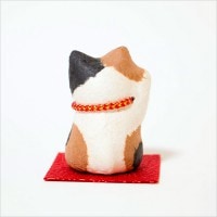 ちぎり和紙にっこり　招き猫(ミニ) 三毛猫|置物・お飾り|猫グッズ