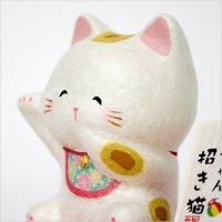 ちぎり和紙　赤ちゃん招き猫　ブチ猫