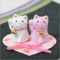 ちぎり和紙　縁結びミニ猫|置物・お飾り|猫グッズ