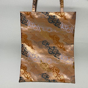 岡重 和装バッグ 着物バッグ更紗 トートバッグ OKAJIMA 赤 更紗 象 花