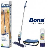 Bona エクスプレスモップ 1セット セット内容【モップ本体 カートリッジ パッド】木を痛めず油汚れもすっきり落とし、水拭き不要
