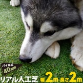 リアル人工芝 【芝丈40mm】【幅2m】【長さ2m】天然芝のような 庭 ガーデン 草 人芝 水はけ 人工芝マット テラス ベランダ|リアル人工芝|人工芝