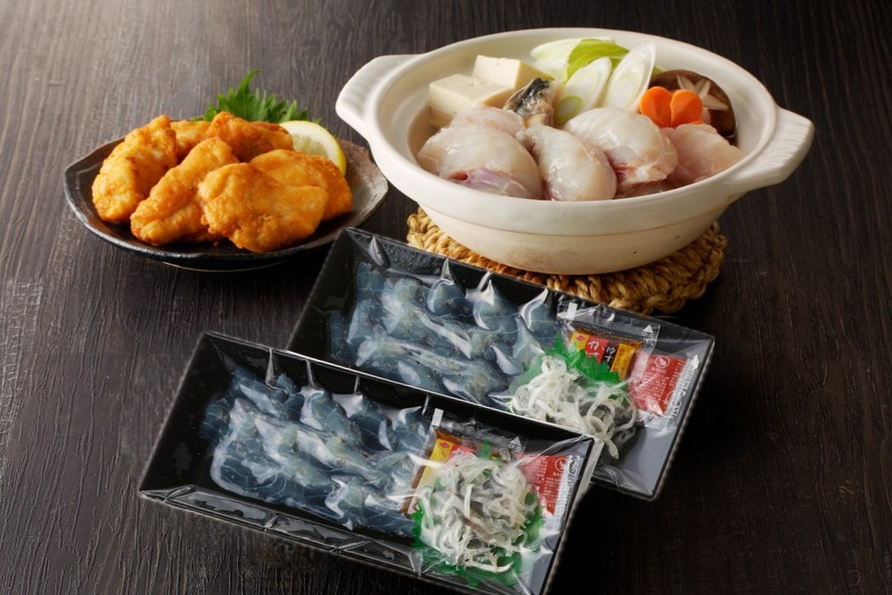 漁協直送！とらふぐを存分に味わう刺身・鍋・唐揚げフルコースセット2人前