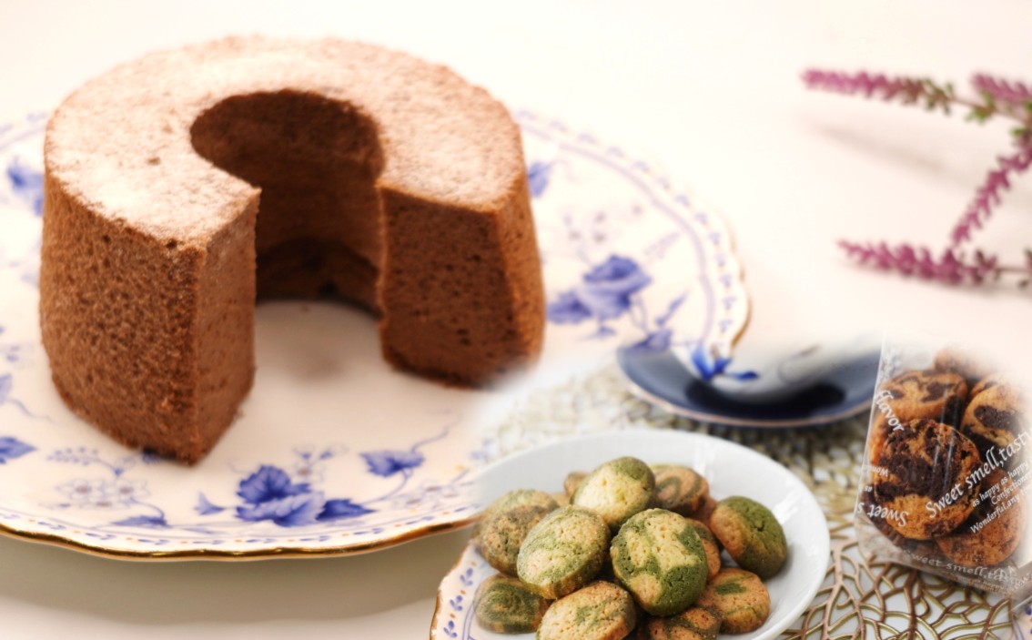 【選べる組み合わせ】天使のシフォンケーキ ホール13cm 彩クッキーセット