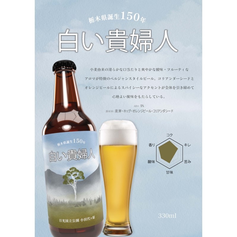 日光ベルジャン 白い貴婦人 | ビール,栃木のビール,ニッコーブルー