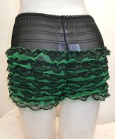 見えてもいいショーツ フリル系グリーン＆ブラック（緑＆黒）|ウェア