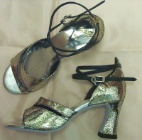 TOP DREAM SS2100 サルサ7ｃｍ　シルバー蛇柄|シューズ