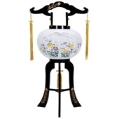 【送料無料】廻転行灯 あかり桔梗蒔絵 10号