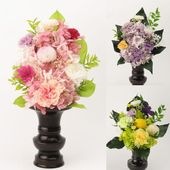 【送料無料】プリザーブドフラワー仏花 4.5～5寸花立用 ピンク/パープル/グリーン