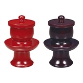 【送料無料】仏具 茶湯器 会津塗り 木製 2.5寸～4.0寸 朱／溜