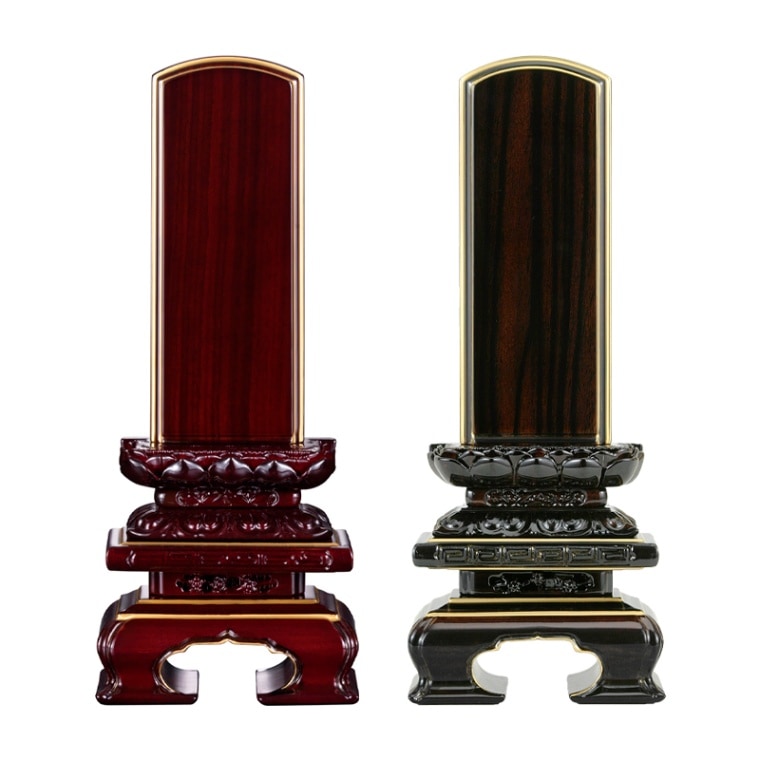 送料無料】国産透き漆唐木位牌 京の梅 黒檀／紫檀 3.5寸～5.5寸（文字