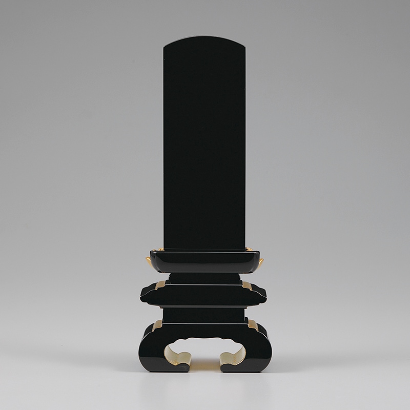 送料無料】国産会津塗り位牌 上塗上京中ワラビ足吹蓮華 面紛裏金 3.5寸