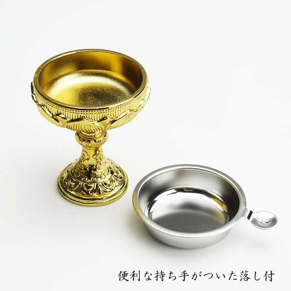 仏具 蓮仏器（仏飯器）本金メッキ ＃12(直径4.7cm)～＃6(直径6.4cm