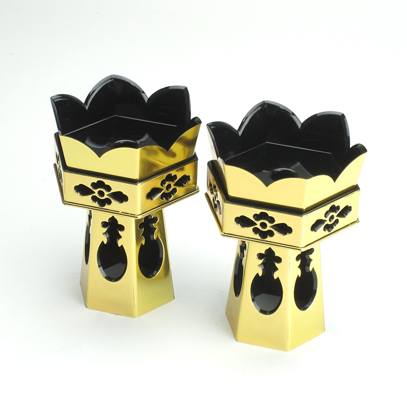 浄土真宗 大谷派 供笥 蓮水彩色入 本金箔押 1対 仏具