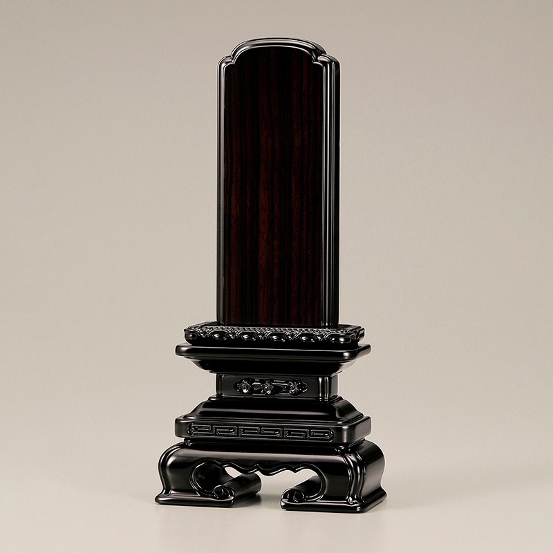 送料無料】国産唐木位牌 上角丸 黒檀／紫檀 3.5寸～6寸（文字入れ代