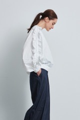 tops | yori 【名入れ無料】 コットンドレープブラウス ヨリ シャツ/ブラウス(半袖/袖なし)