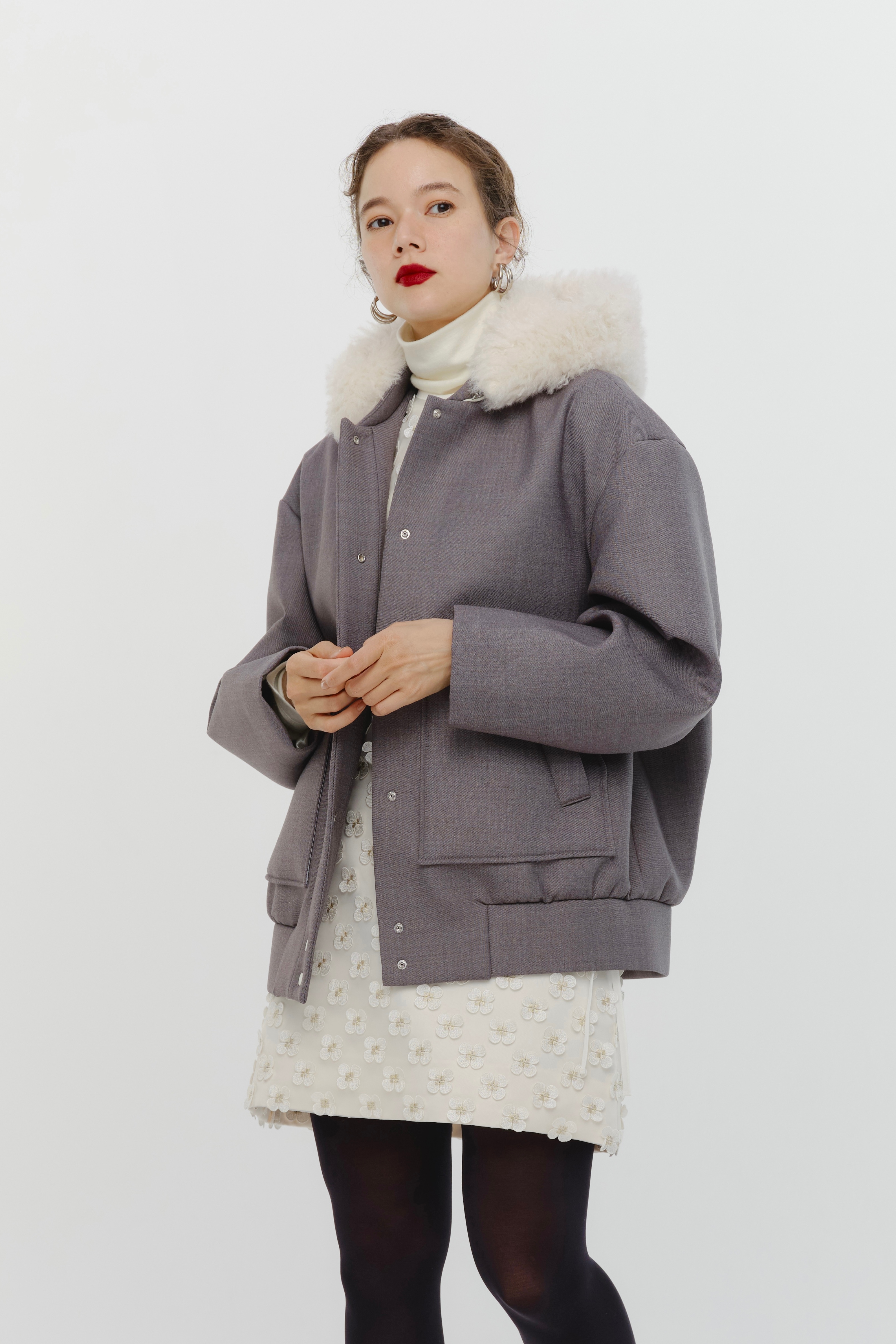 shirocon プードルフードボンディングジャケット