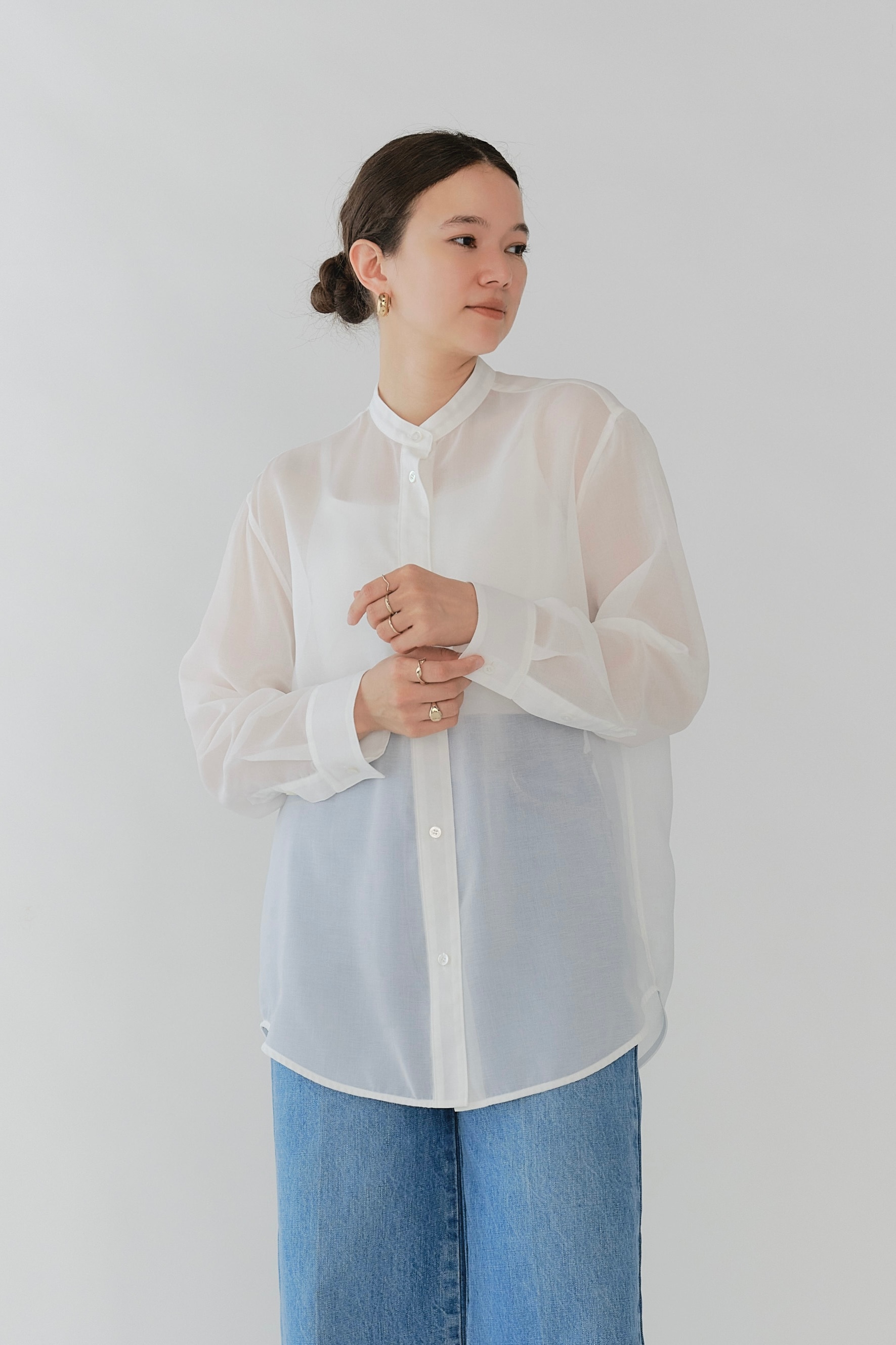 24AW yori 肩パット付きバックレスロンTee ホワイト 36 tops | yori