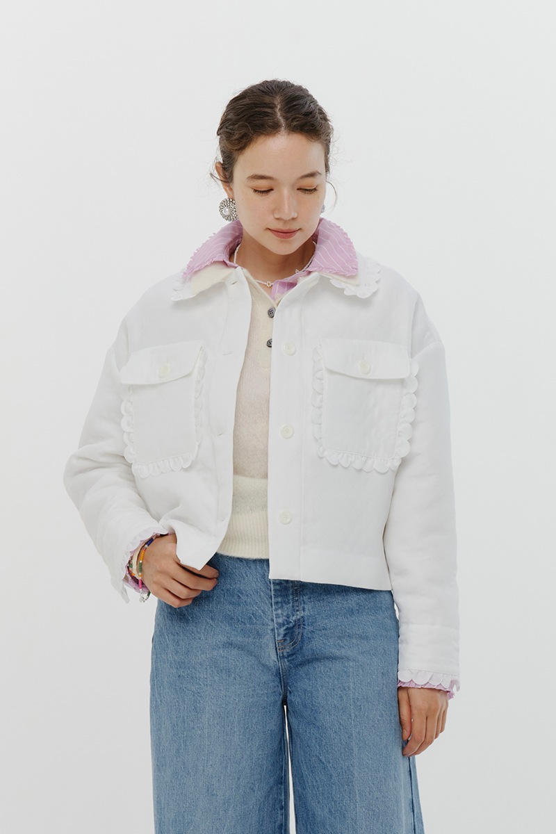 2024AW 完売品 ヨリyori 38 スカラップショートジャケット popupshop】スカラップショートジャケット【会場お渡し】 | 3