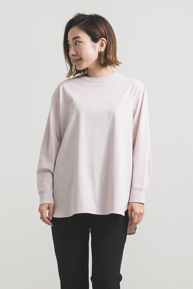 誠実 カットソー プルオーバー ヨリ ワイドヘムラウンドtee 未使用タグ 半額直販 yori ヨリ ワイドヘムラウンドTee Tシャツ/カットソー(七分/長袖)