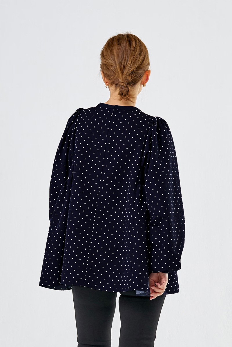 ドットサイドギャザーブラウス【sale】 | winter sale【1/9pm12:00