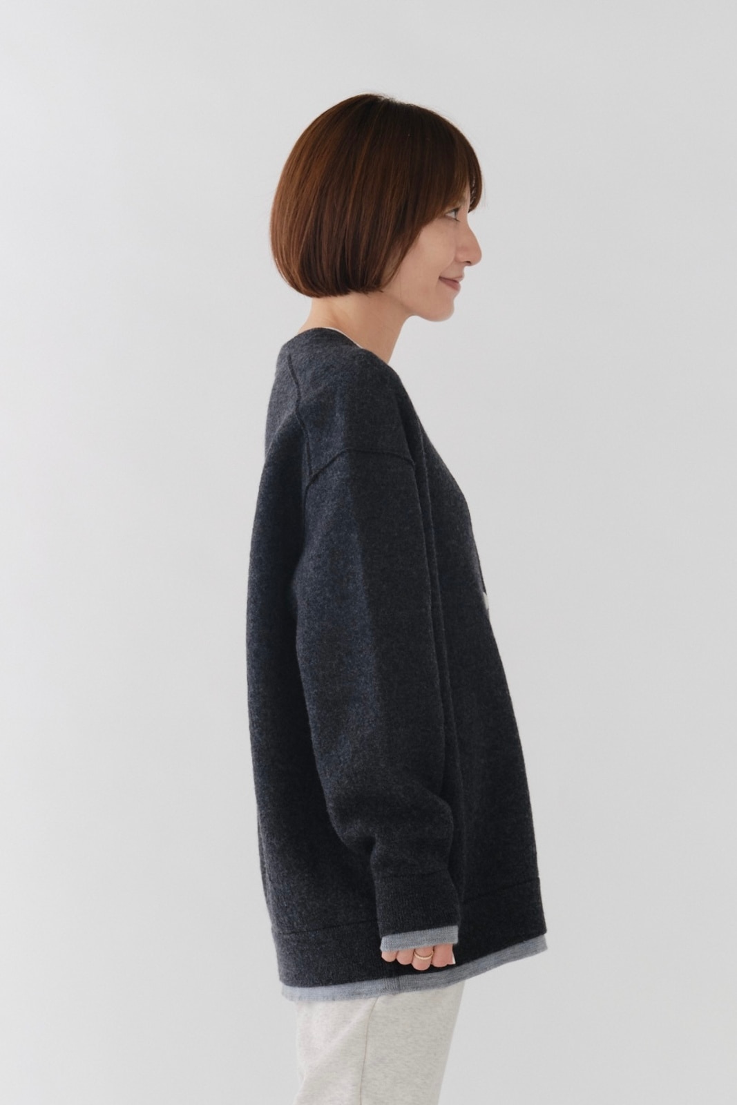 yori ヨリ 圧縮 ニット 縮絨 ウール カーディガン 圧縮ウールニットカーディガン | outer| yori