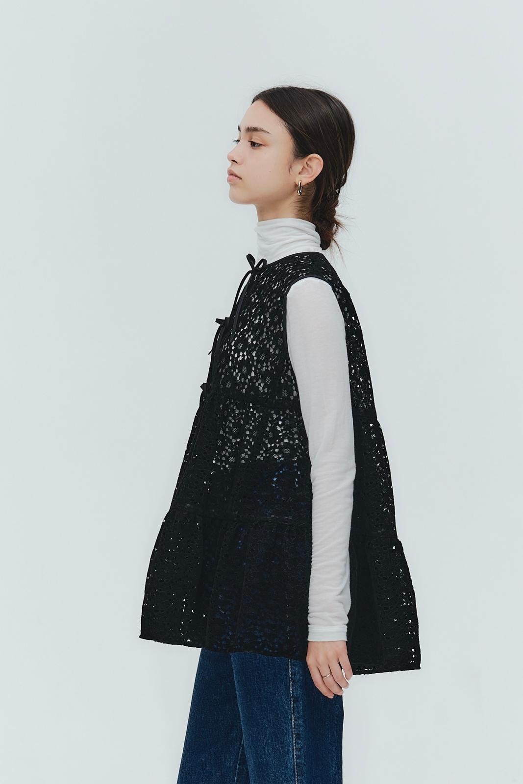 フロッキーレースティアードジレ