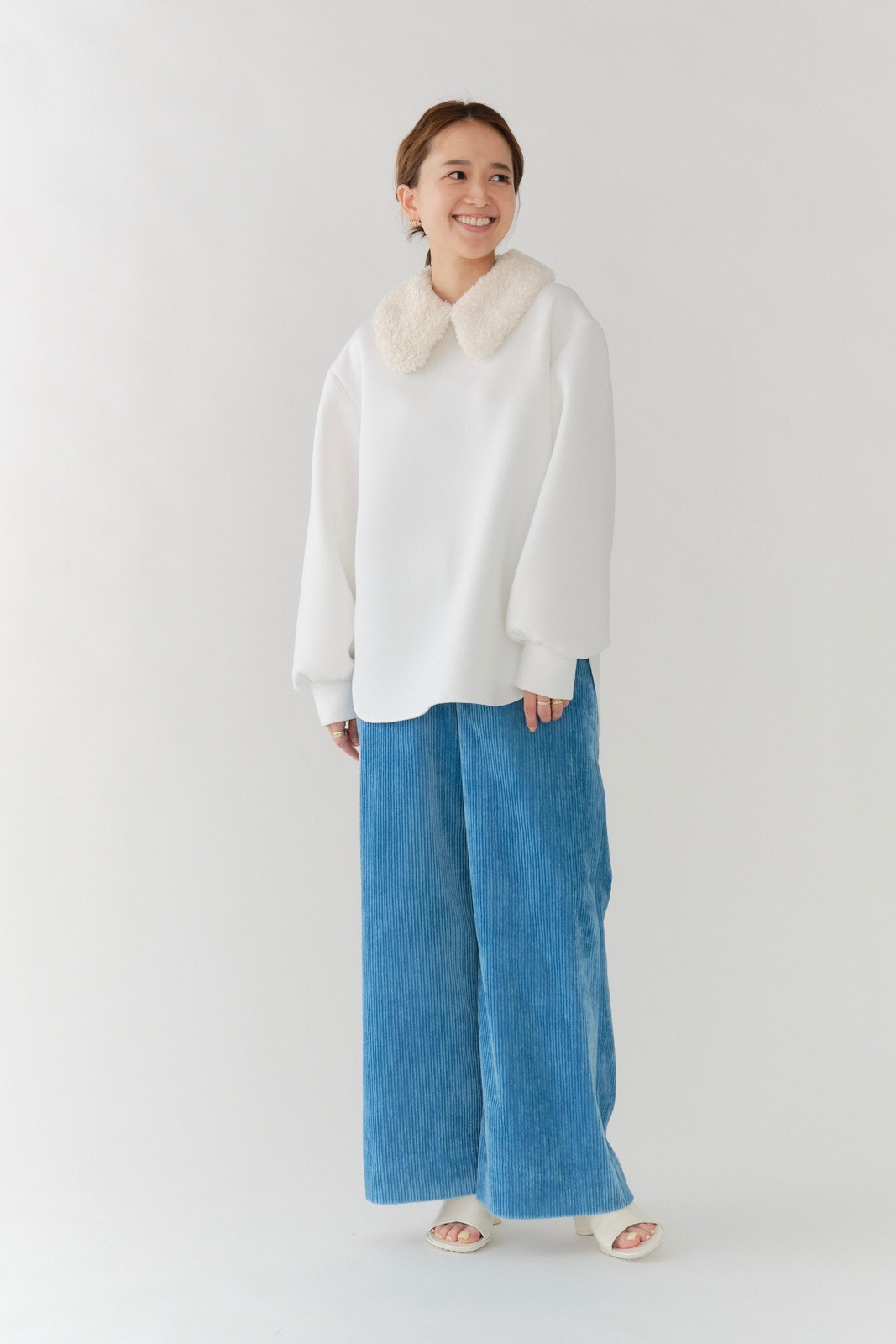 値下げ⭐︎yori テディカラープルオーバー　新品未使用　ホワイト　ニット テディカラープルオーバー【2025AW】 | all item| yori