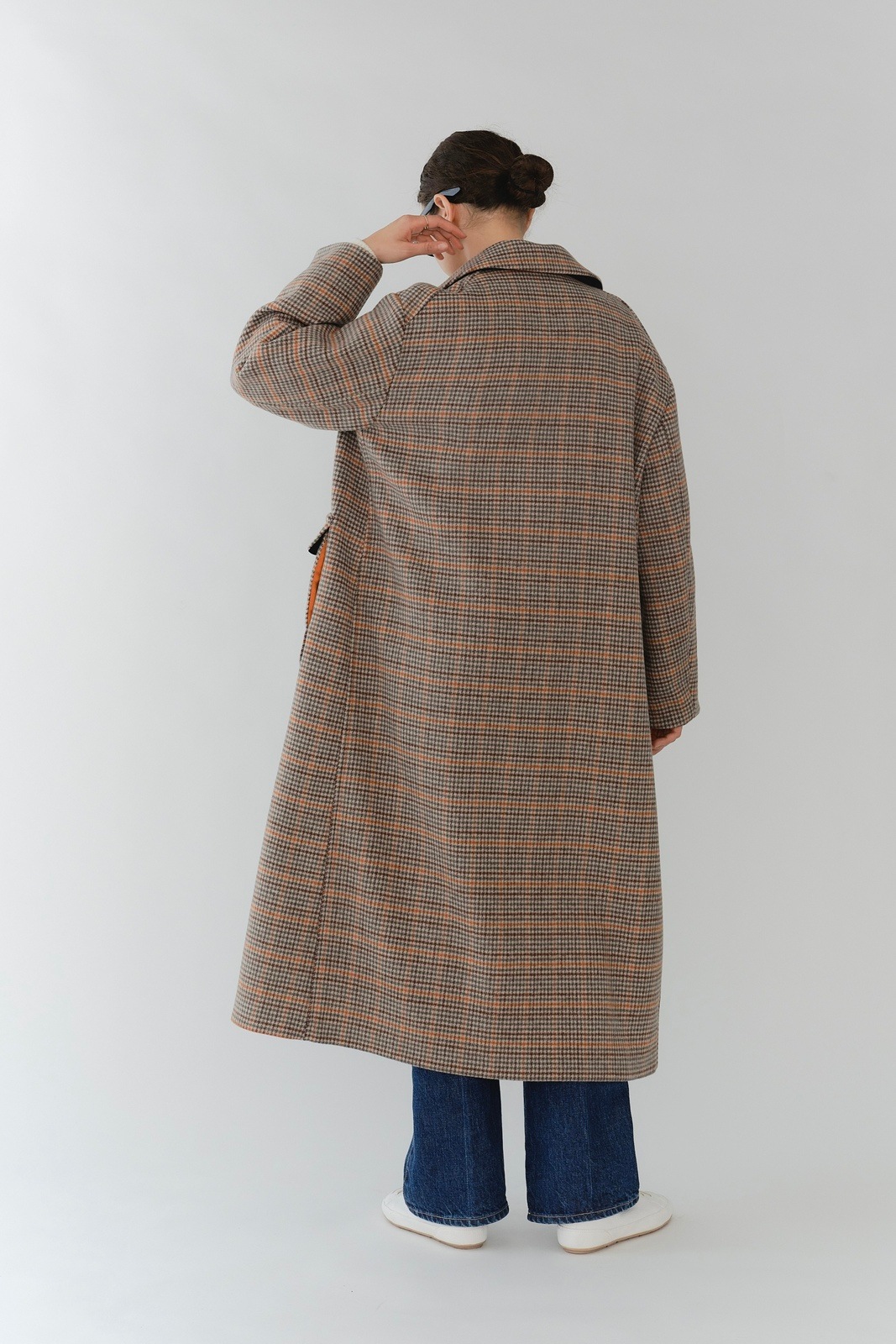 ok.soon オクスン　チェック　ウール　ロングコート ok.soon オクスン チェック ウール ロングコート グレンチェックウール