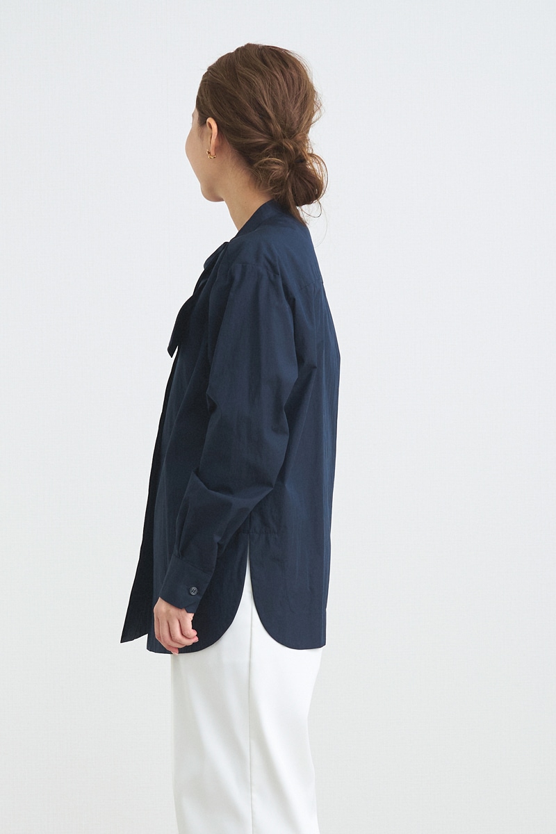 yori セレモニーリボンブラウス 36 ネイビー ヨリ 