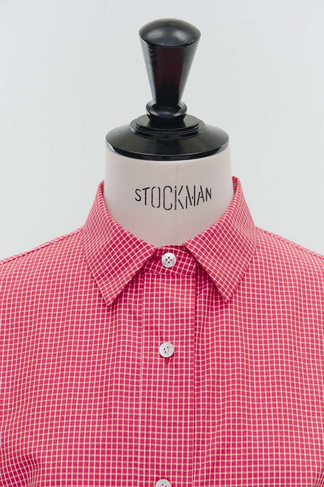 popupshop】ステンカラーオーバーチェックシャツ【4月下旬発送
