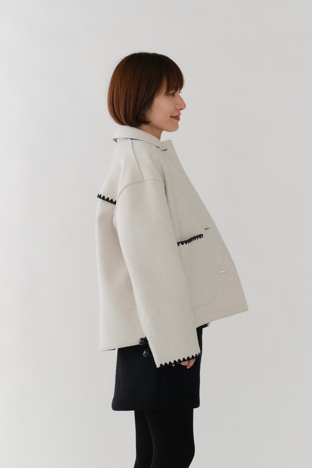 11月下旬発送予定 ハマグリウールショートコート【2025AW