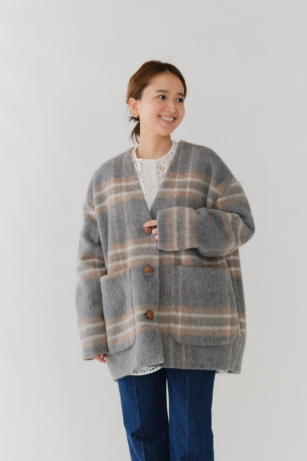 Yori/シャギーチェックコート yori】注目「コート」3着！今年は“短め”が使えそう＜受注会速報