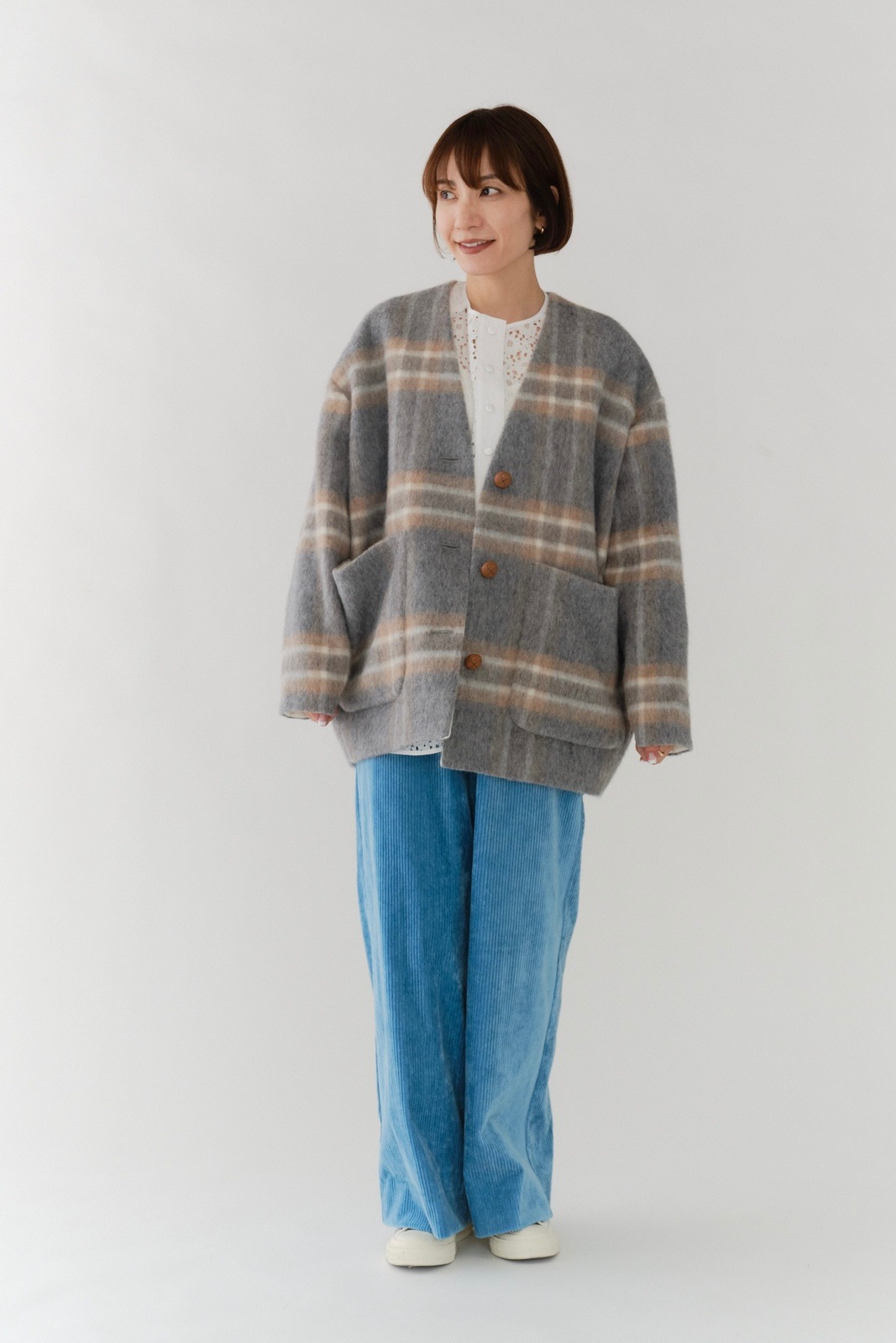 23区 シャギー ジャケット アルパカ モヘア チェック 11月下旬発送予定 チェックモヘアシャギーコート【2025AW