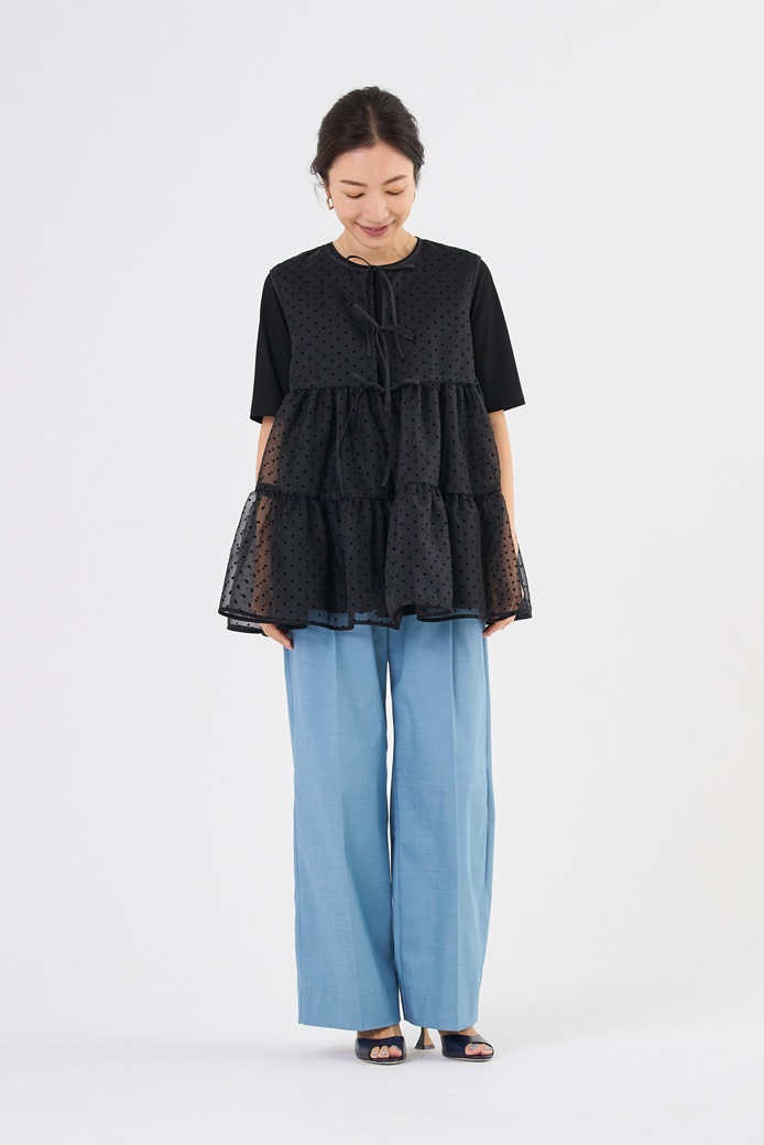 ドットフロッキーティアードジレ