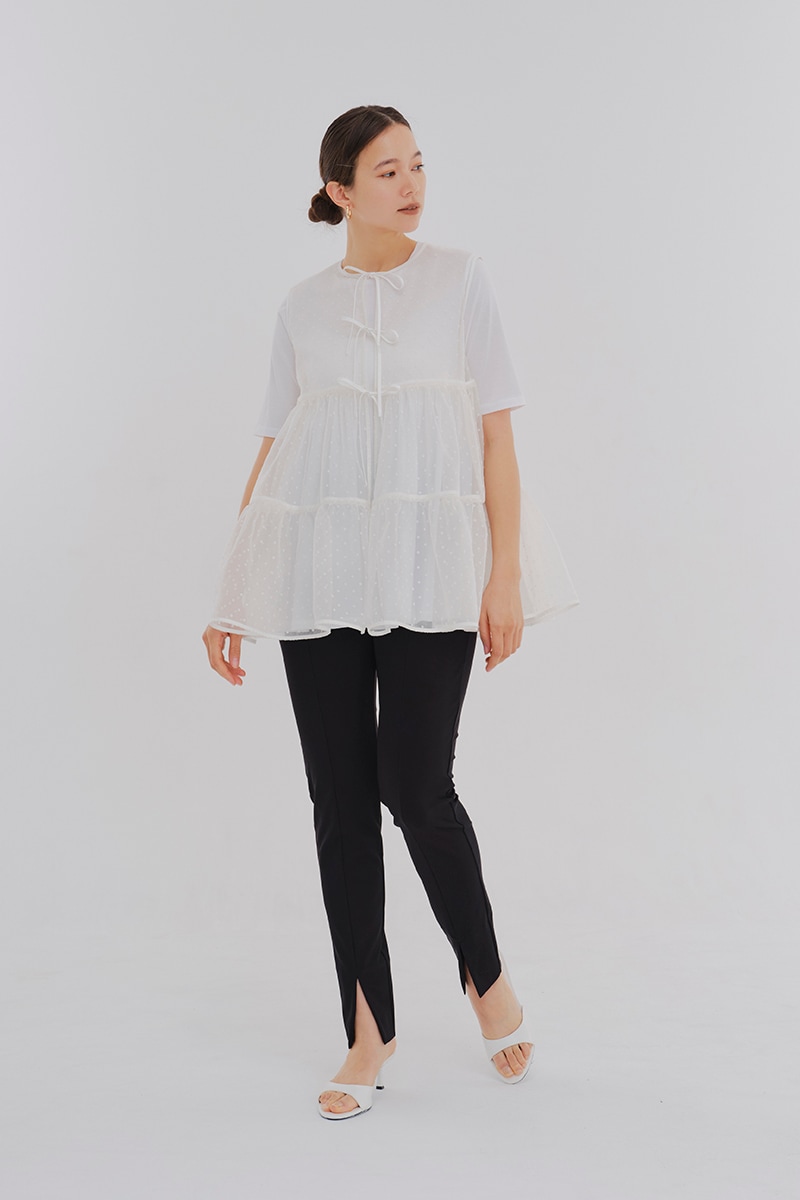 ドットフロッキーティアードジレ