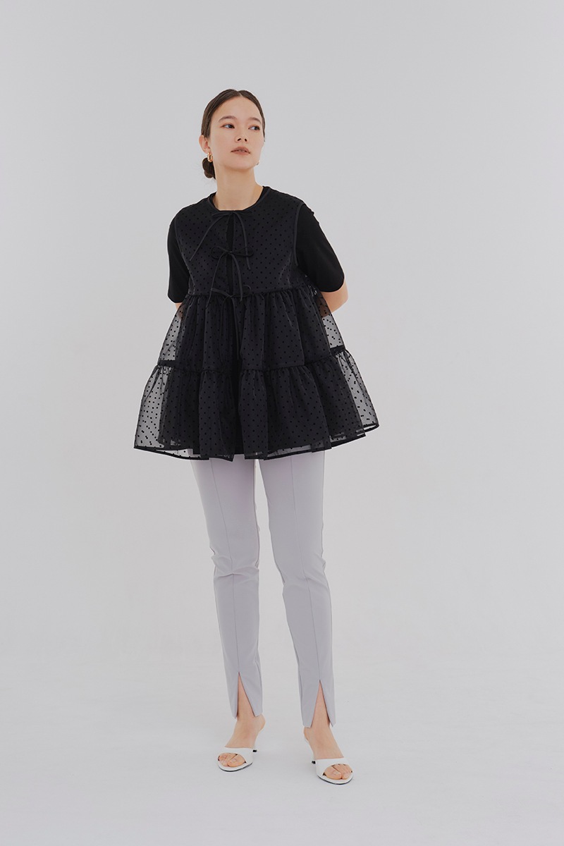 ドットフロッキーティアードジレ【2024SM】 | 2024 SM Collection| yori