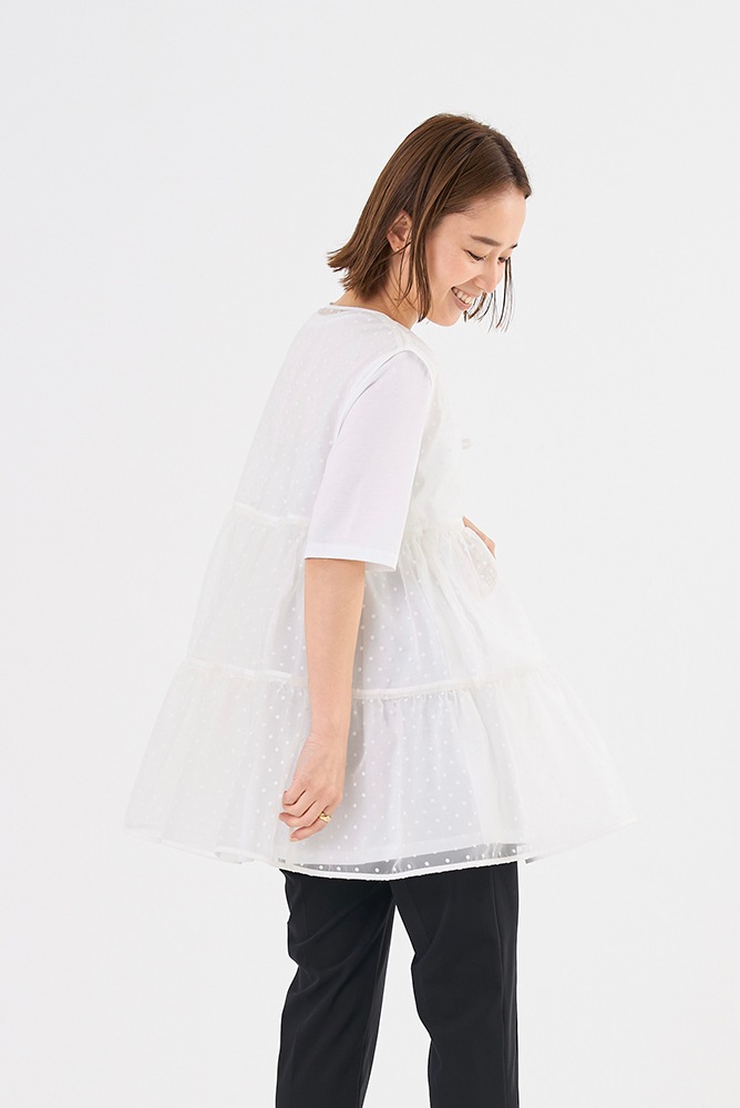 ドットフロッキーティアードジレ【2024SM】 | 2024 SM Collection| yori
