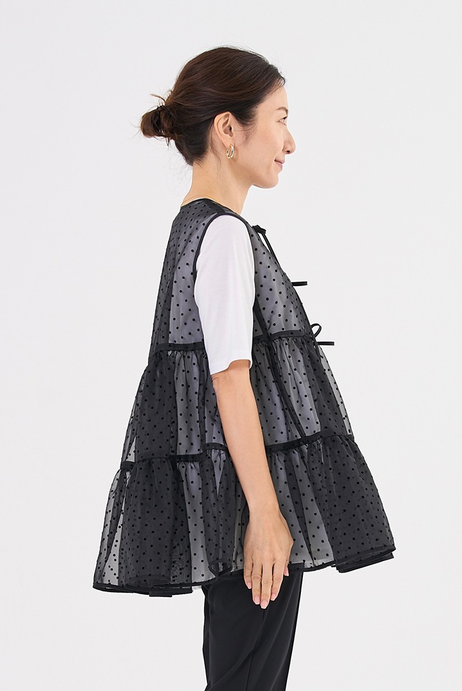 ドットフロッキーティアードジレ【2024SM】 | 2024 SM Collection| yori