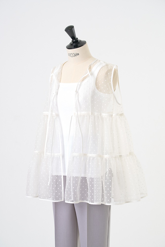 ドットフロッキーティアードジレ【2024SM】 | 2024 SM Collection| yori