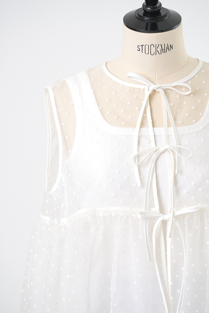 ドットフロッキーティアードジレ