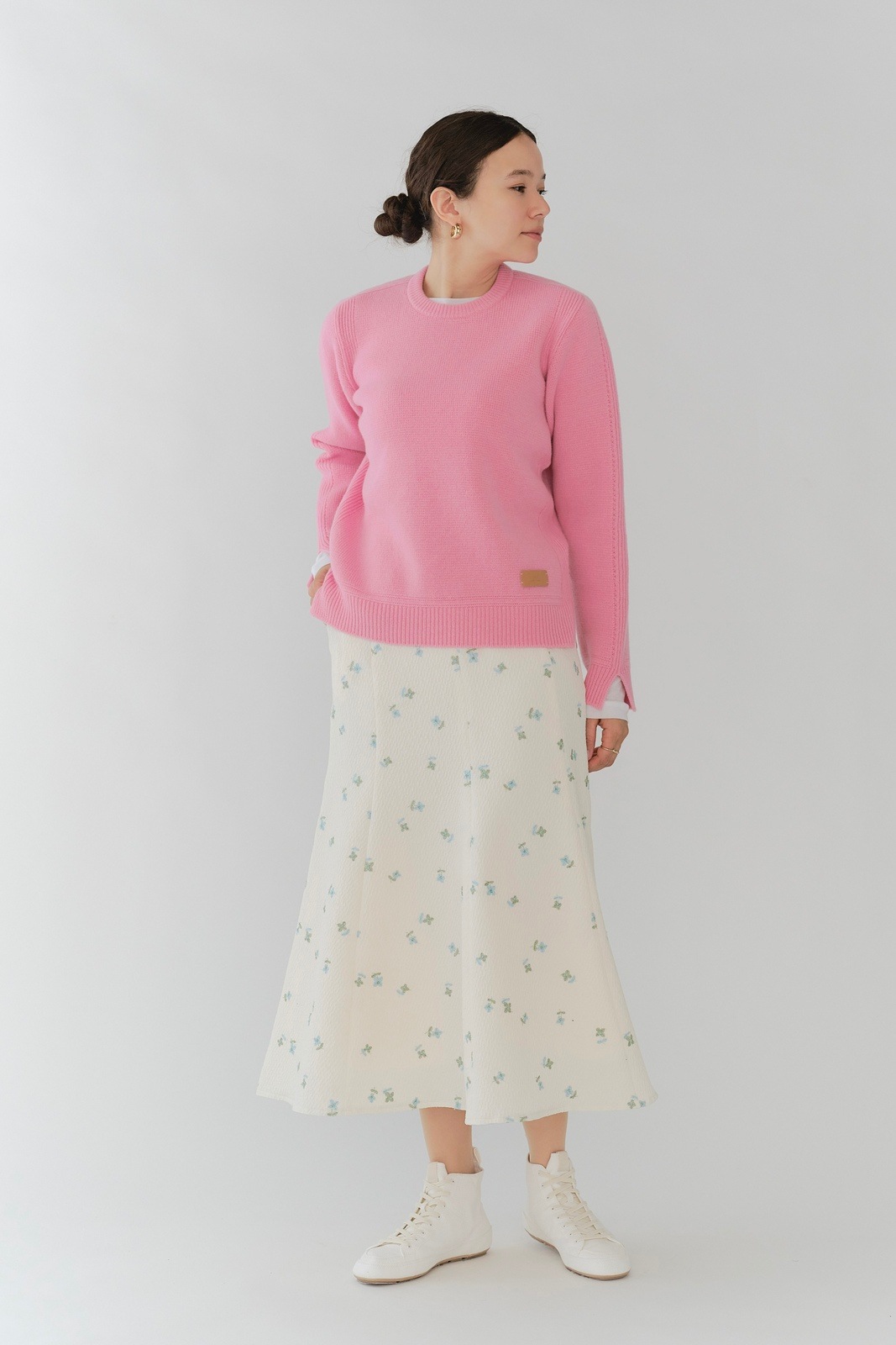 kotohayokozawa リブ編みフリル長袖ニット kotohayokozawa リブ編みフリル長袖ニット