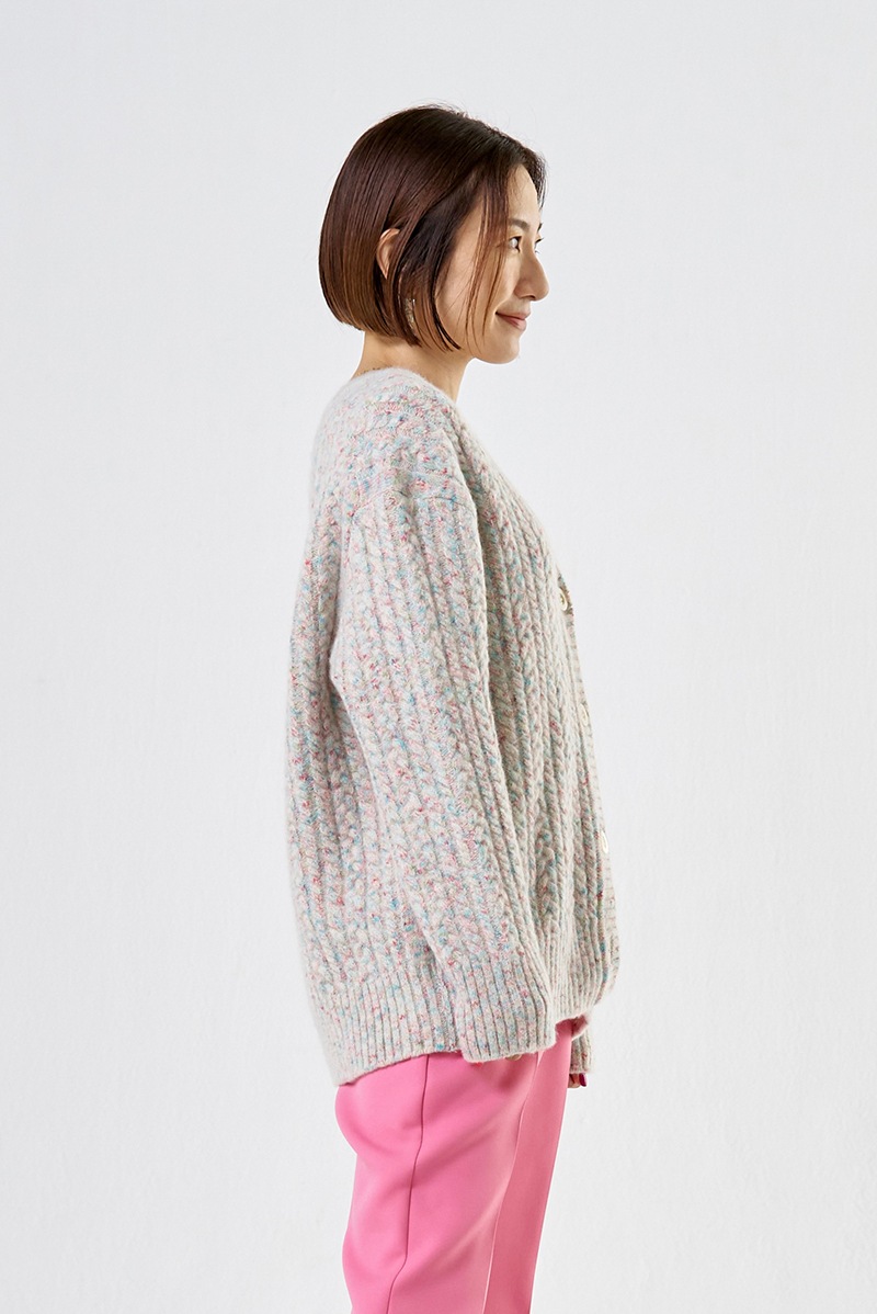 yori2024AW ベビーアルパカミックスカラーカーデ
