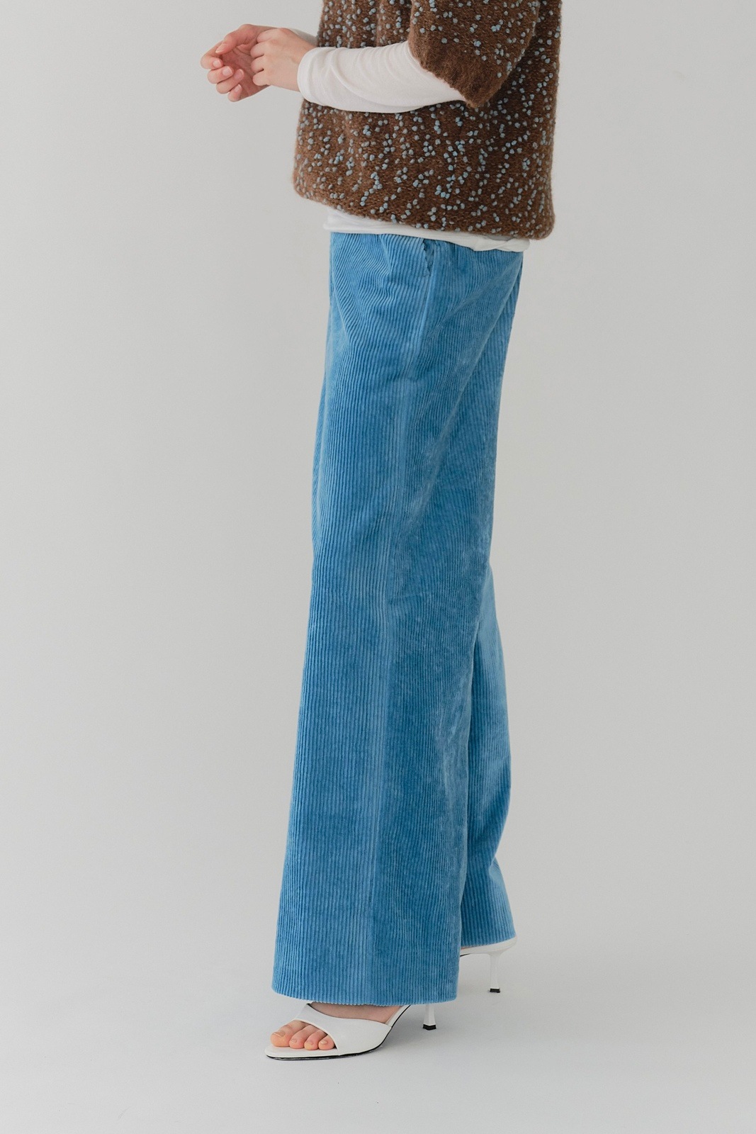 yori チャンキーコーデュロイパンツ ホワイト 34 shirocon チャンキー