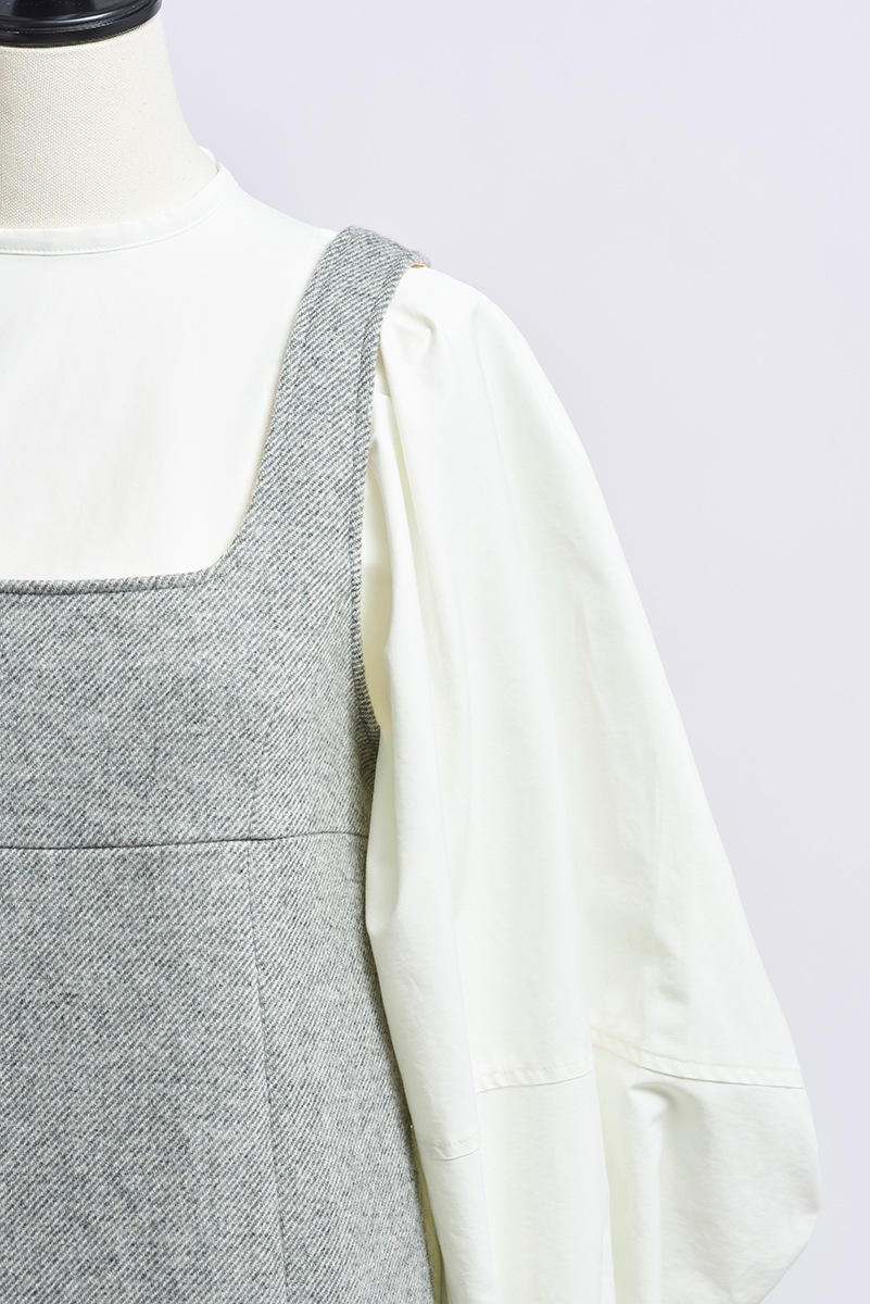 週間ランキング１位獲得 Loewe 21新作 ウール クレープ パフスリーブ ドレス 安心の日本製