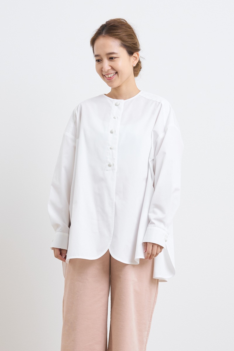 美品　yori ヨリ　キャンディボタンブラウス　ホワイト 新品未使用】yori キャンディボタンシャツホワイト