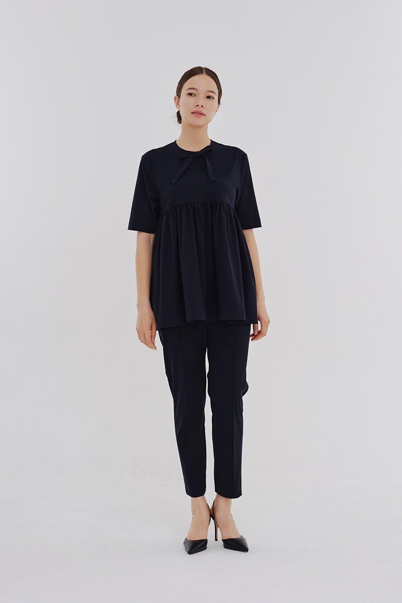 yori セレモニーリボンブラウス 36 ブラック