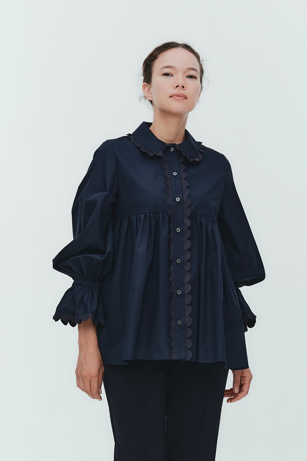 1月下旬発送予定 スカラップトリムブラウス【2026SP】 | 2026SP