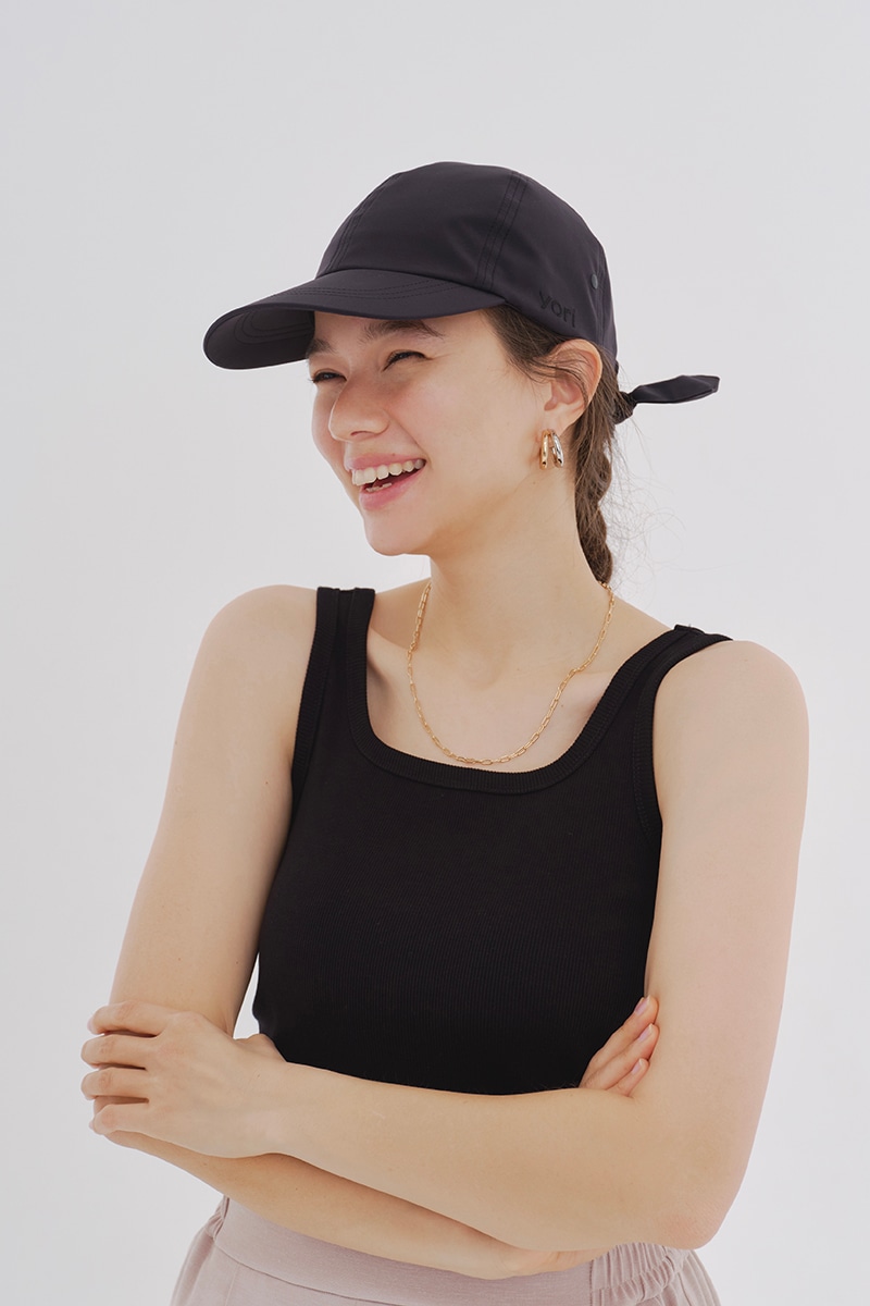 yori UV日よけ付き リボン キャップ ベージュ ヨリ 6月下旬発送予定 UV日よけ付きリボンキャップ【shichaku